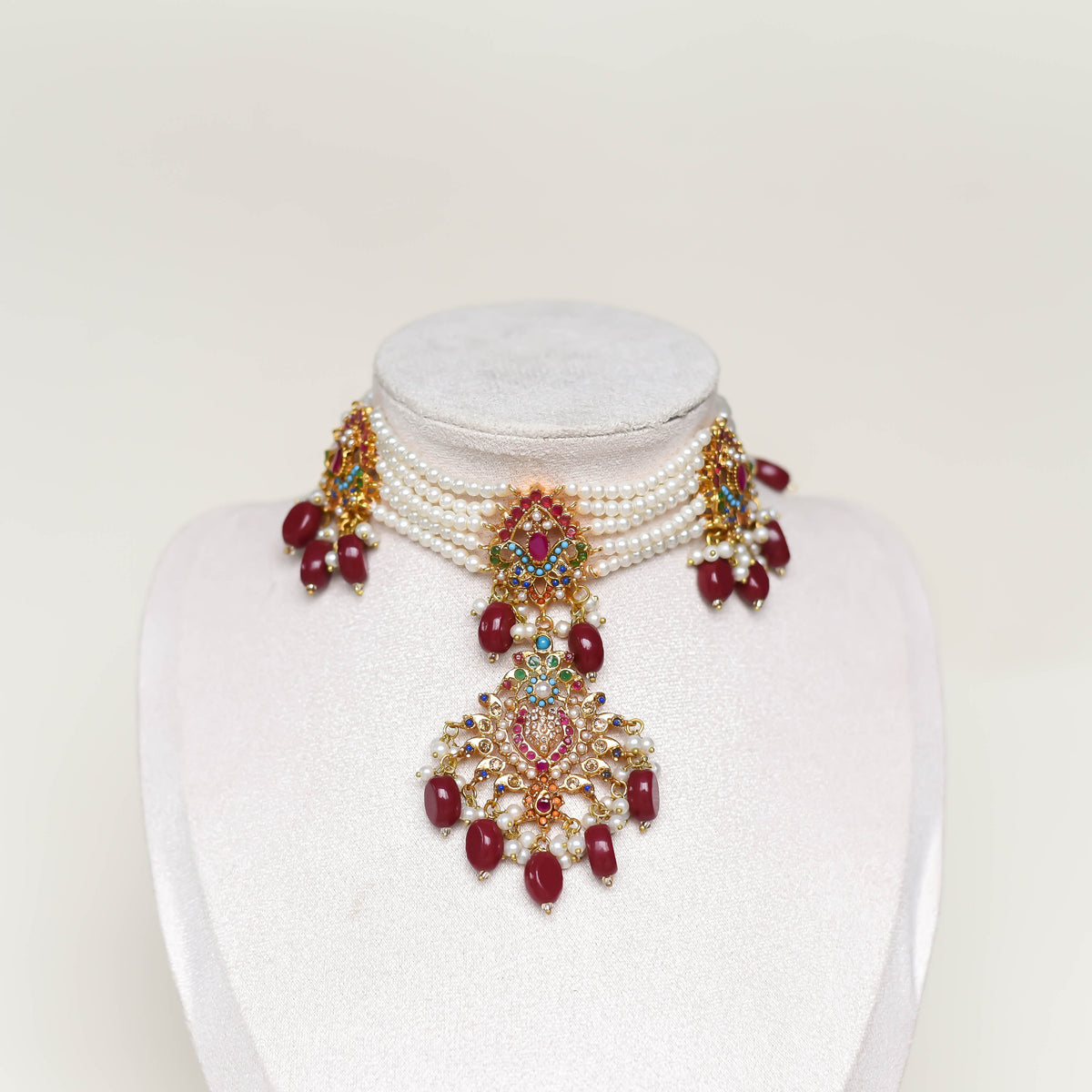 Dhanak Choker Set - Maroon